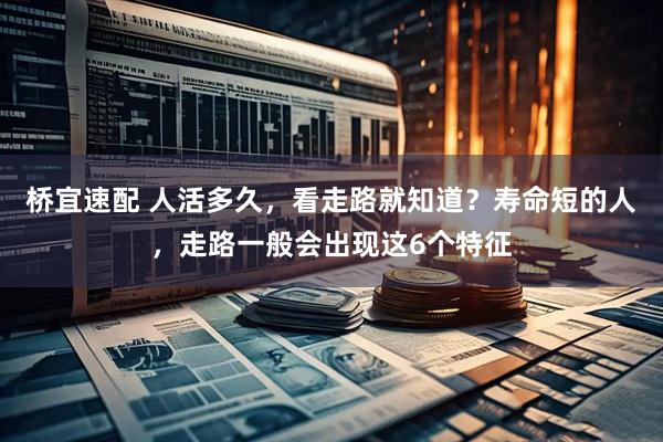 桥宜速配 人活多久，看走路就知道？寿命短的人，走路一般会出现这6个特征